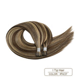 I Tip Human Hair Extensions Machine Remy Keratin Fusion Hair 14-24'' Highlight Color Hair Pre Bonded Extension 0.8g/strand