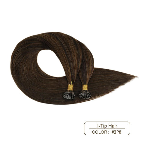 I Tip Human Hair Extensions Machine Remy Keratin Fusion Hair 14-24'' Highlight Color Hair Pre Bonded Extension 0.8g/strand