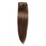 Straight Clip in Hair Extensions |  #8 Light Brown