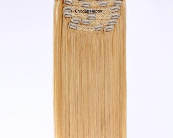 Straight Clip in Hair Extensions |   #613 Bleach Blonde